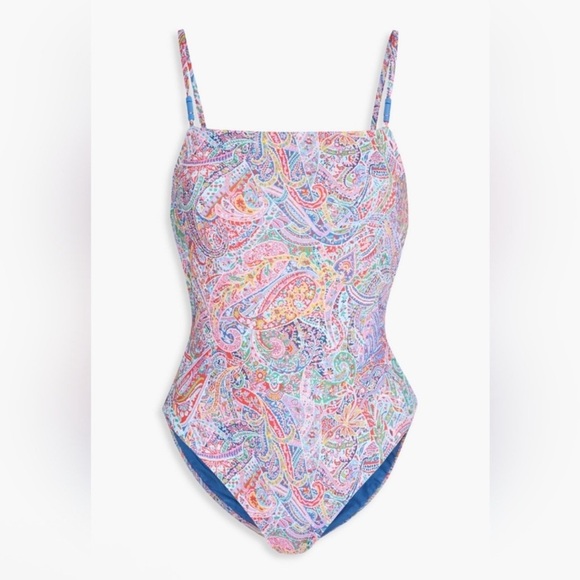 NWT Onia Juliette One Piece Liberty Paisley Lavender Multi Swimsuit Large - Picture 2 of 10